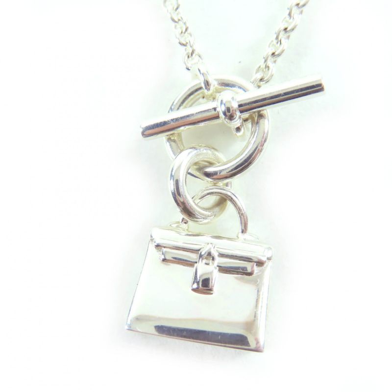 Hermes 2023 Ag925 Amulet Kelly Necklace Pendant Silver With Box Made In Italy