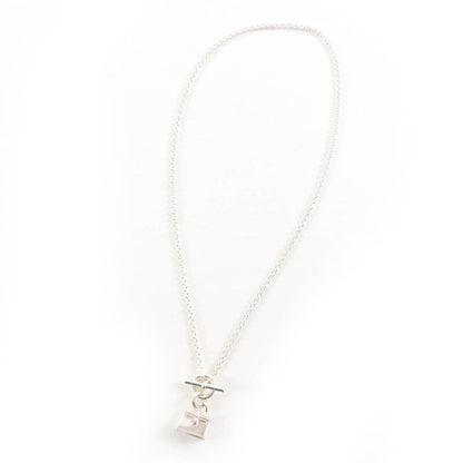 Hermes 2023 Ag925 Amulet Kelly Necklace Pendant Silver With Box Made In Italy
