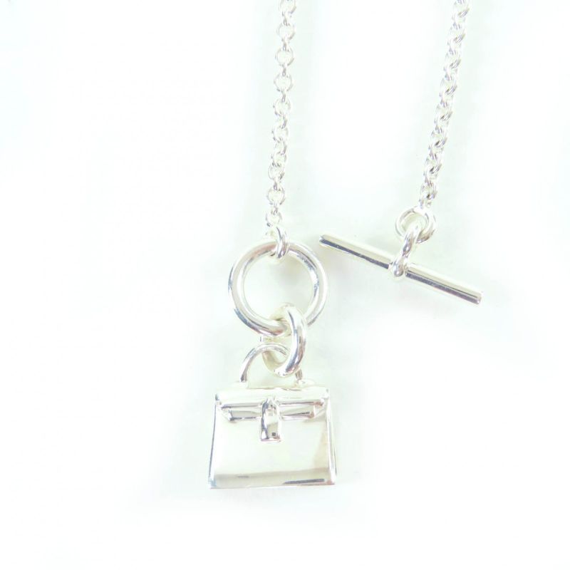 Hermes 2023 Ag925 Amulet Kelly Necklace Pendant Silver With Box Made In Italy