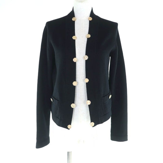 CHANEL P72486 100% Cashmere Front Open Long Sleeve Cardigan With Coco Mark