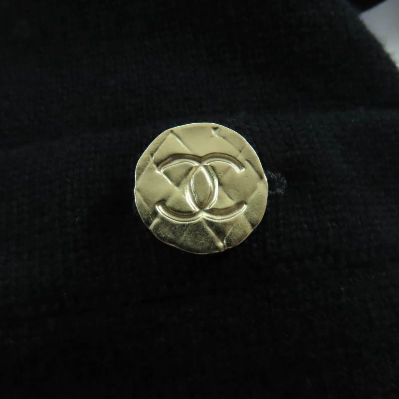 CHANEL P72486 100% Cashmere Front Open Long Sleeve Cardigan With Coco Mark