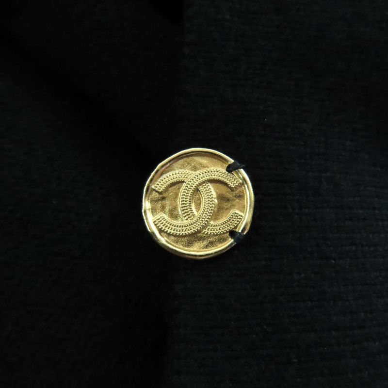 CHANEL P72486 100% Cashmere Front Open Long Sleeve Cardigan With Coco Mark