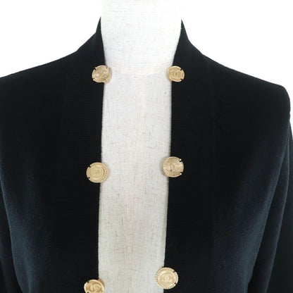 CHANEL P72486 100% Cashmere Front Open Long Sleeve Cardigan With Coco Mark
