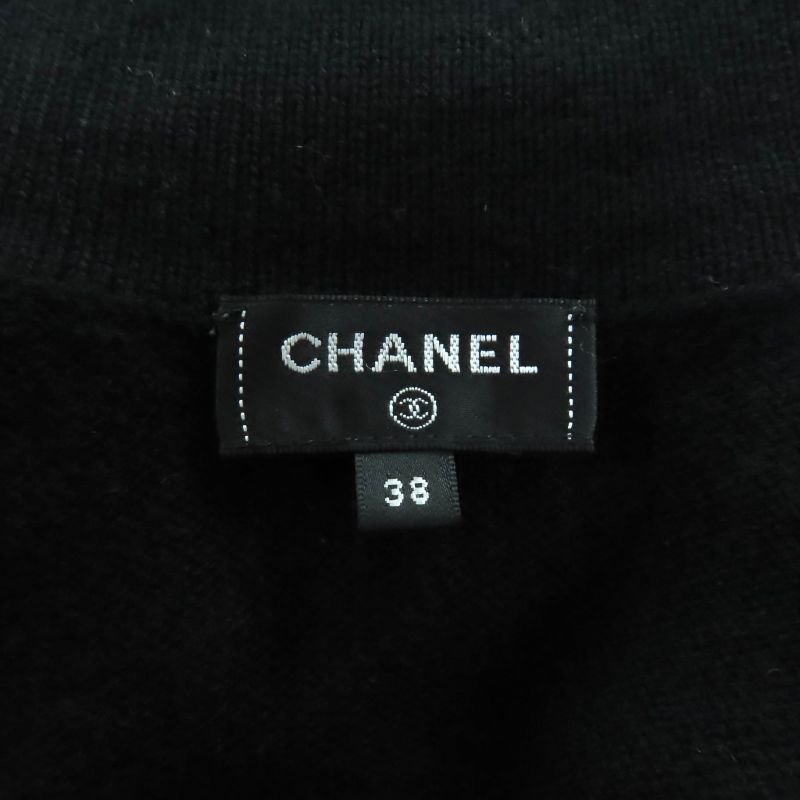 CHANEL P72486 100% Cashmere Front Open Long Sleeve Cardigan With Coco Mark