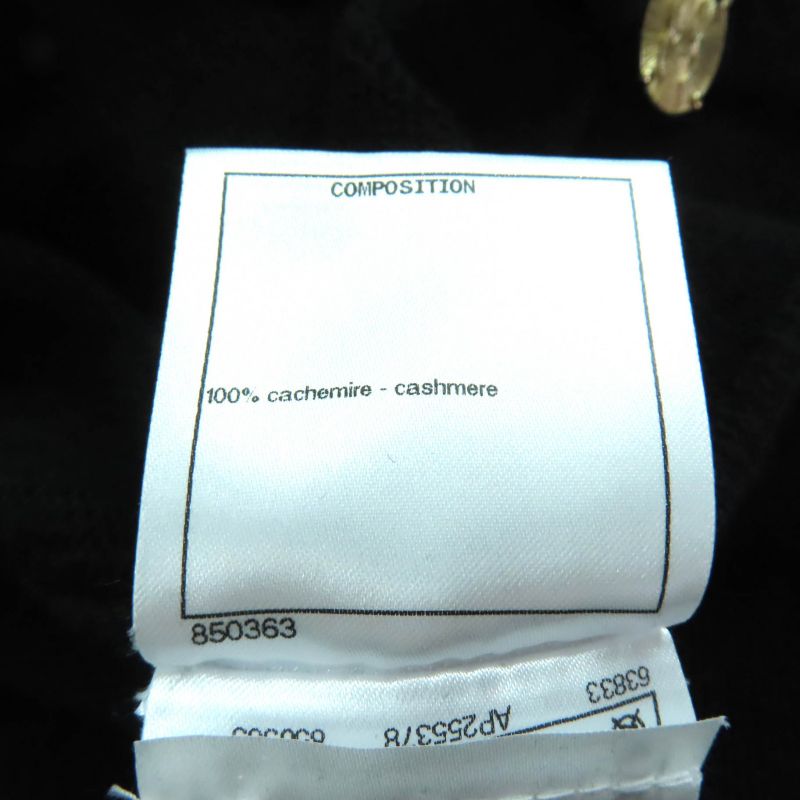 CHANEL P72486 100% Cashmere Front Open Long Sleeve Cardigan With Coco Mark