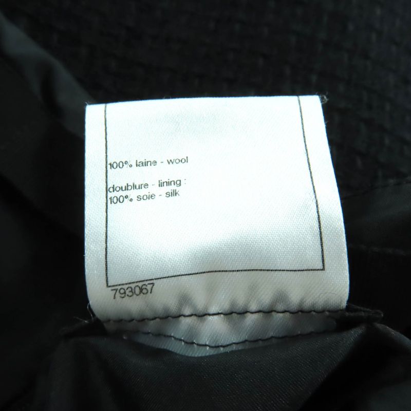 CHANEL P38774 100% Silk Lined Box Pleated Knee Length Tweed Skirt With Coco