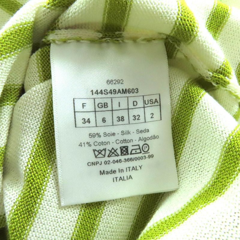 Christian DIOR 144s49am603 Silk-blend Logo Design Striped Long Sleeve Sailor