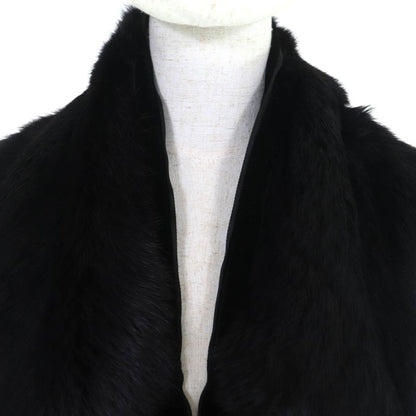 Gucci Rabbit Fur Ribbon Design Stole Scarf Black Women