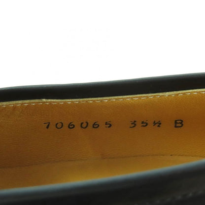 Hermes Gold Hardware Api Buckle Square Toe Chunky Heel Leather Loafers Black