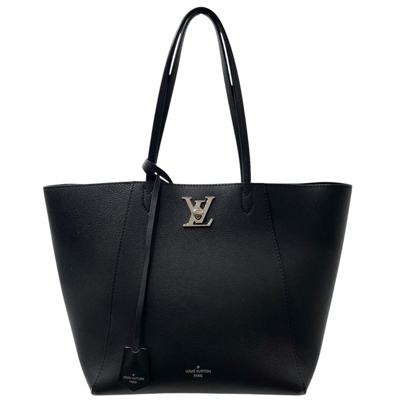 Louis Vuitton Tote Bag Taurillon Lock Me Turn Lock Tote Bag Silver Unisex M42291