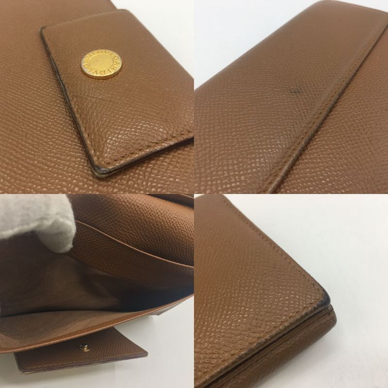 Bvlgari Tri-Fold Long Wallet in Camel