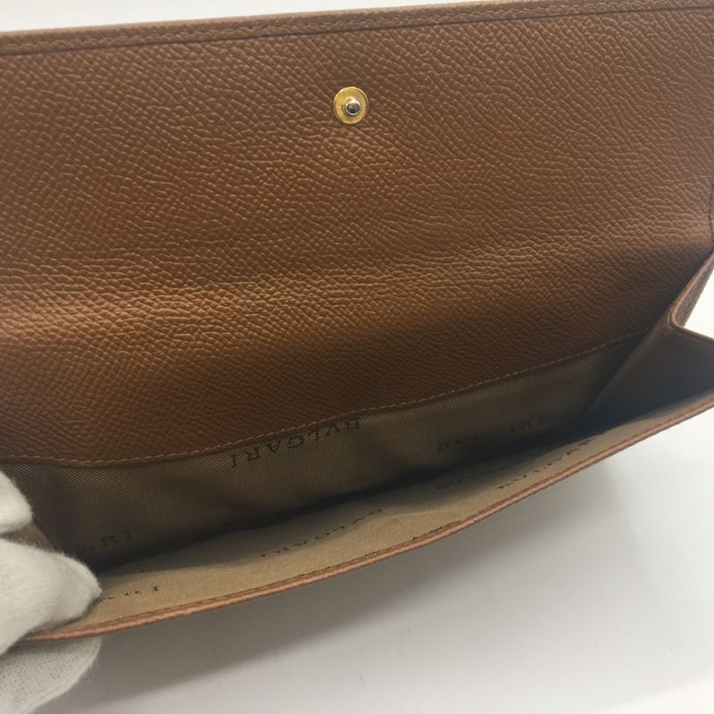Bvlgari Tri-Fold Long Wallet in Camel
