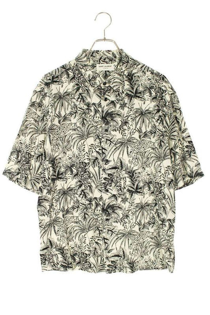 Saint Laurent Paris 601070 Y2c23 Total Print Viscose Short Sleeve Shirt Men 39