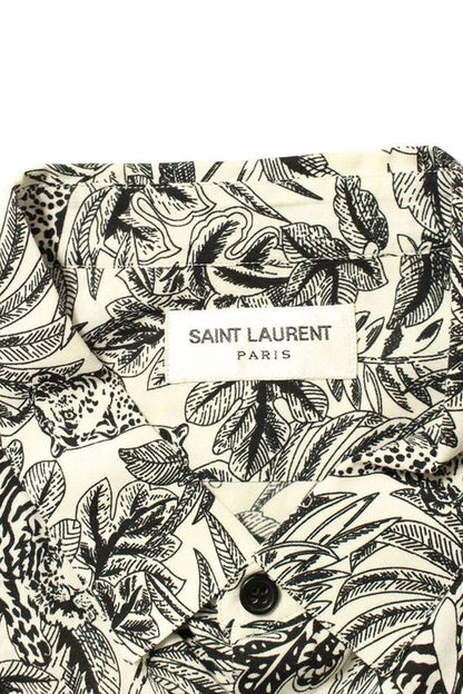 Saint Laurent Paris 601070 Y2c23 Total Print Viscose Short Sleeve Shirt Men 39