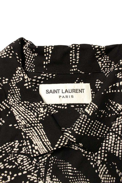Saint Laurent Paris 21SS 531956 Y2c26 Palm Tree Print Rayon Short Sleeve Shirt