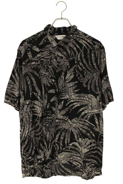Saint Laurent Paris 21SS 531956 Y2c26 Palm Tree Print Rayon Short Sleeve Shirt