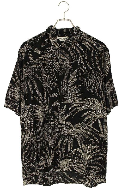 Saint Laurent Paris 21SS 531956 Y2c26 Palm Tree Print Rayon Short Sleeve Shirt