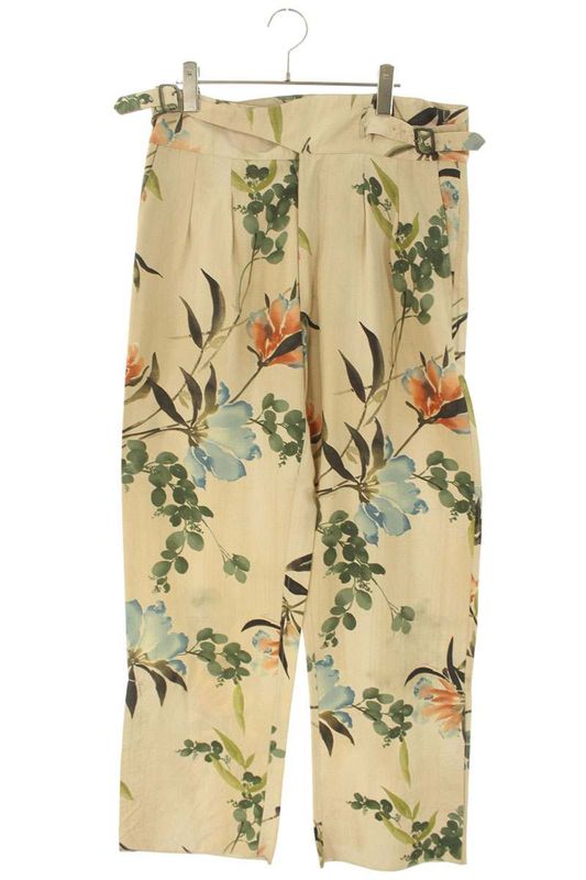 Gucci 110575 Z6081 Belted Floral Print All-over Long Pants Men's 46