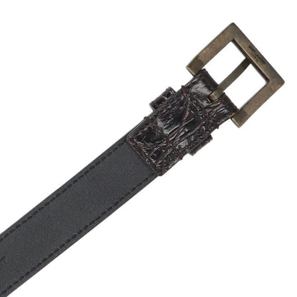 Saint Laurent Paris Grz634434 Croc Shape Pressed Narrow Leather Belt Men's 85