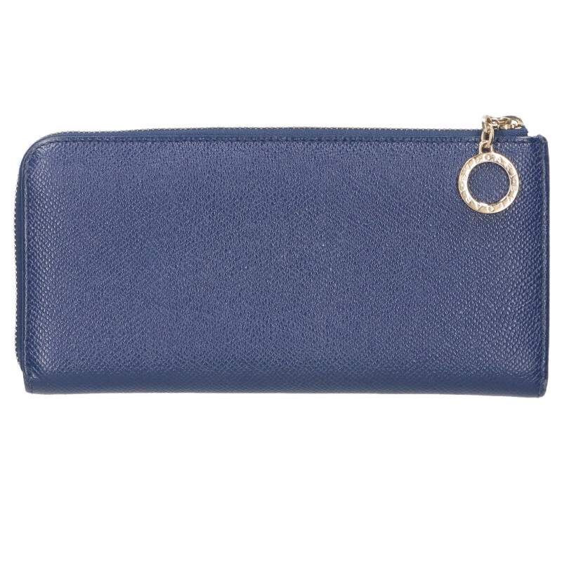 Bulgari Bee Zero One Round Zip Leather Long Wallet For Men
