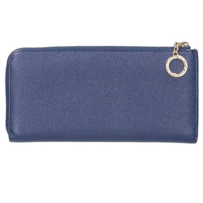 Bulgari Bee Zero One Round Zip Leather Long Wallet For Men