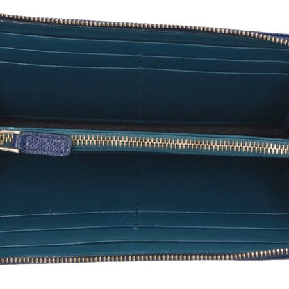 Bulgari Bee Zero One Round Zip Leather Long Wallet For Men