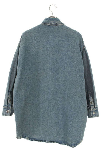 Prada Gfc036 Organic Denim Logo Plate Denim Jacket Women 38