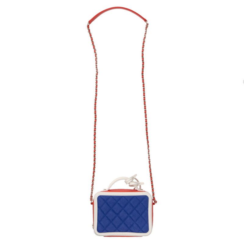 Chanel A93342 CC Filigree Coco Mark Caviar Skin Vanity Chain Shoulder Bag Women