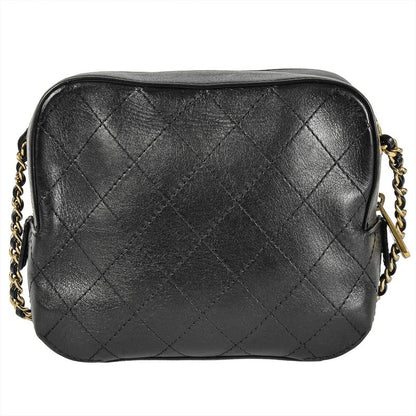 Chanel Matelasse Chain Shoulder Bag Leather Black 8 Digits 27s Coco Mark