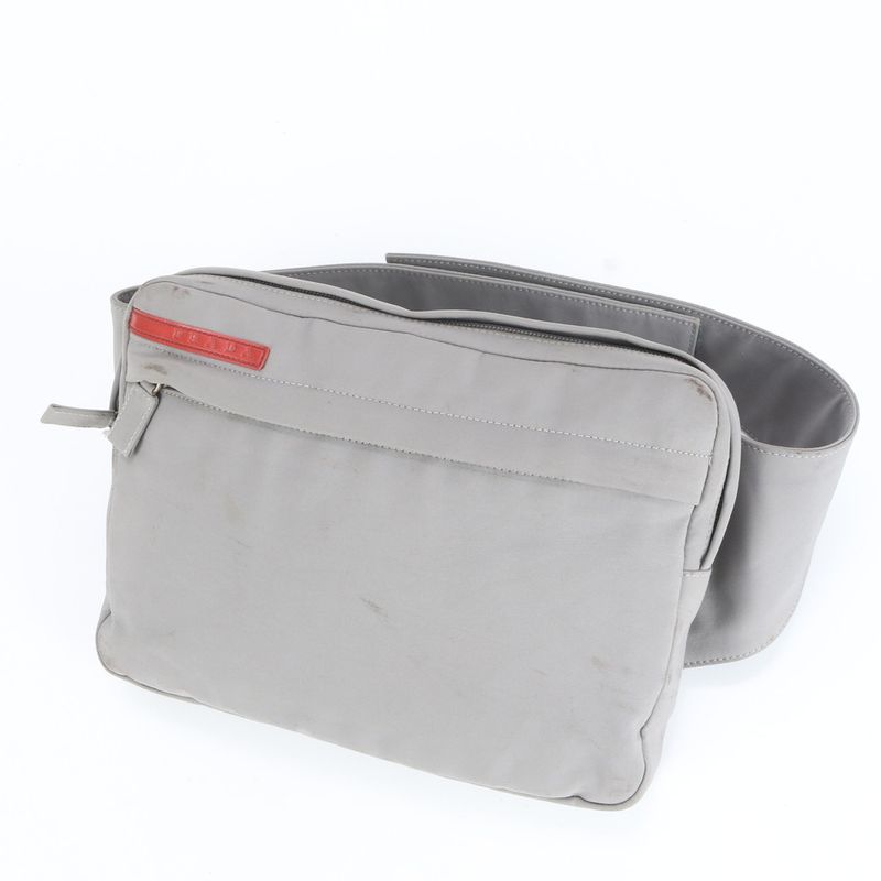 Prada Sport Body Bag Body Waist Pouch Shoulder Gray B9149s Men's CEE Cz2-10