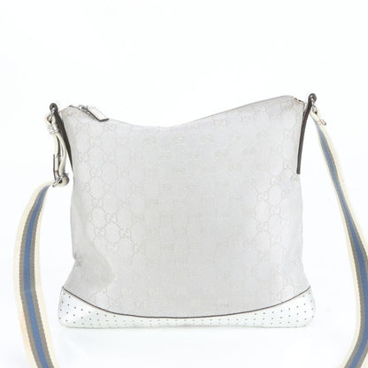 Gucci GG Canvas Sherry Line 145857 Leather Shoulder Bag Crossbody Women RRR