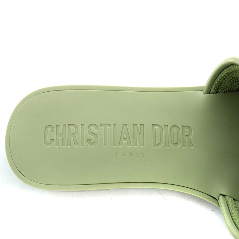 Christian Diorevolution Sandals Flats Velcro Rubber 34 21cm (8.27in) Khaki YO21