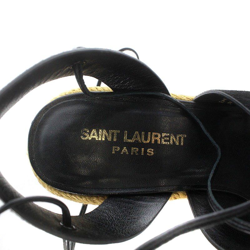 Saint Laurent Paris Sandals Wedge Sole Espadrille Lace Up 37.5 24.5cm (9.65in)