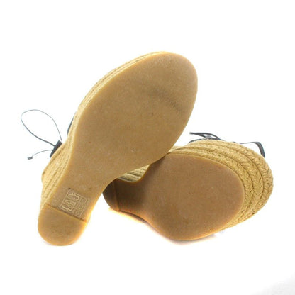 Saint Laurent Paris Sandals Wedge Sole Espadrille Lace Up 37.5 24.5cm (9.65in)