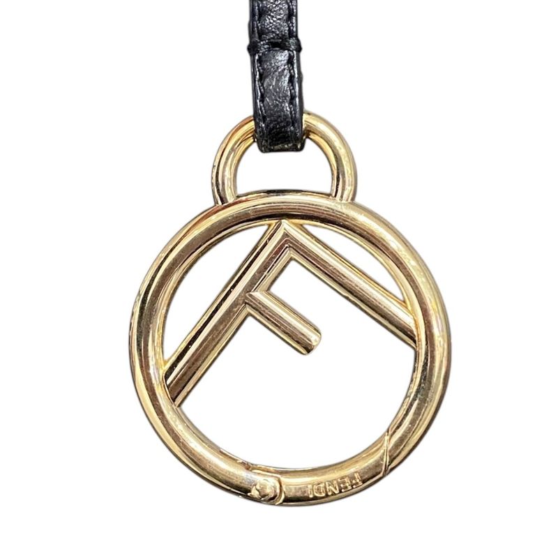 Em1124 Fendi Key Holder Key Chain Back Charm Monkey Studs Zucca Gold Hardware