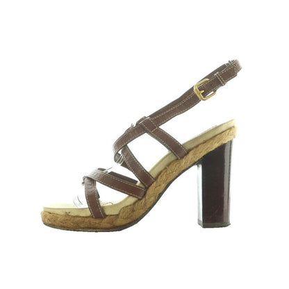 Louis Vuitton Sandals Chunky Heel Strap 35 22.5cm (8.86in) Brown MI - GY53
