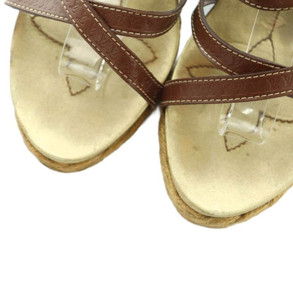 Louis Vuitton Sandals Chunky Heel Strap 35 22.5cm (8.86in) Brown MI - GY53