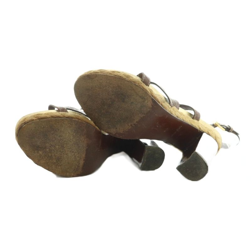Louis Vuitton Sandals Chunky Heel Strap 35 22.5cm (8.86in) Brown MI - GY53