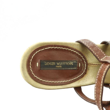 Louis Vuitton Sandals Chunky Heel Strap 35 22.5cm (8.86in) Brown MI - GY53