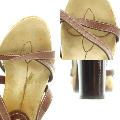 Louis Vuitton Sandals Chunky Heel Strap 35 22.5cm (8.86in) Brown MI - GY53
