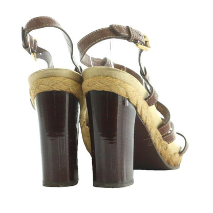 Louis Vuitton Sandals Chunky Heel Strap 35 22.5cm (8.86in) Brown MI - GY53