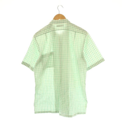Christian DIOR Stand Collar Shirt Short Sleeve Check L Green White AT - OS -