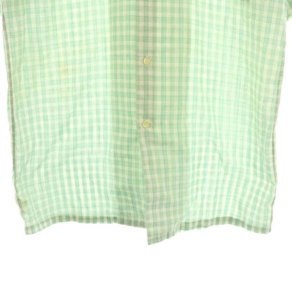 Christian DIOR Stand Collar Shirt Short Sleeve Check L Green White AT - OS -