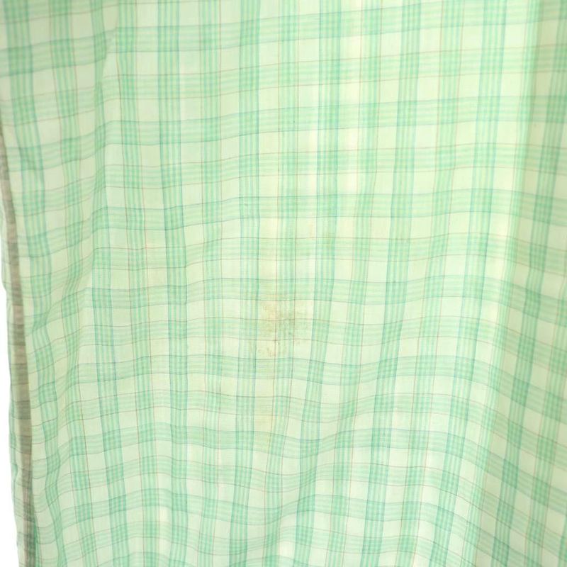 Christian DIOR Stand Collar Shirt Short Sleeve Check L Green White AT - OS -
