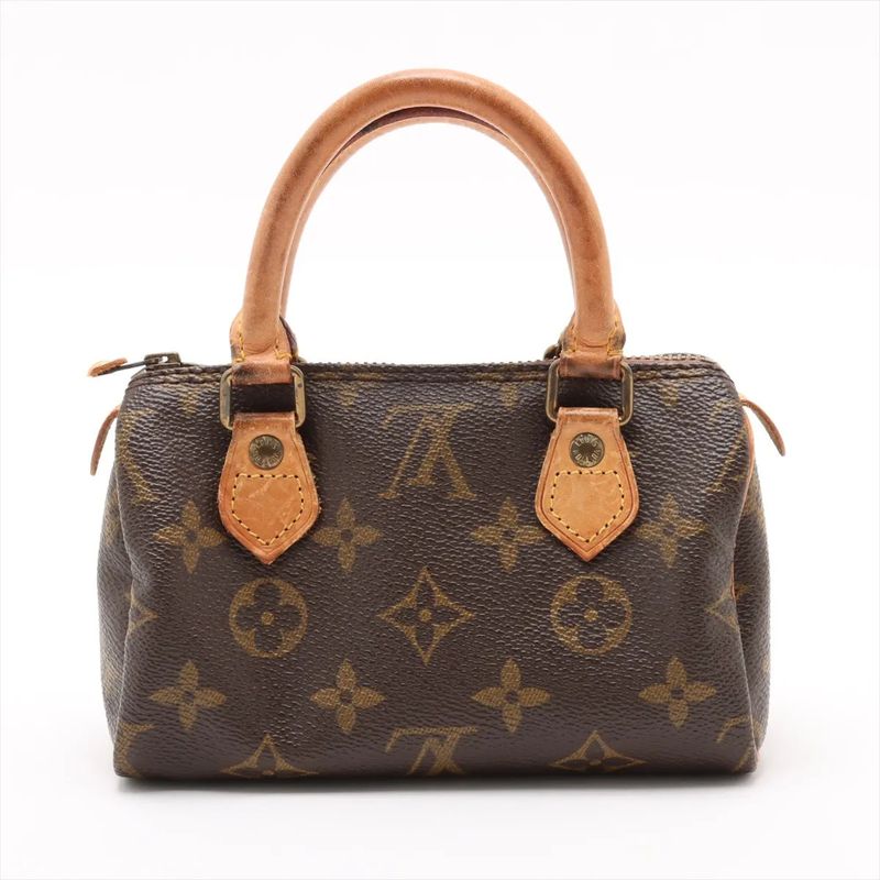Louis Vuitton Monogram Mini Speedy M41534 Leather Handbag Genuine Leather