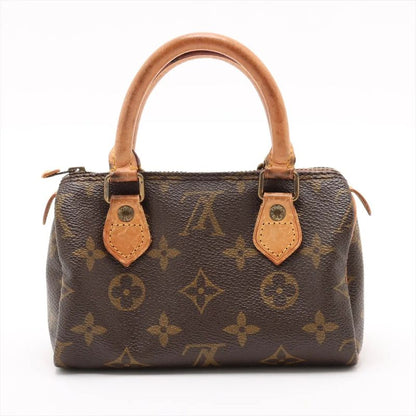 Louis Vuitton Monogram Mini Speedy M41534 Leather Handbag Genuine Leather