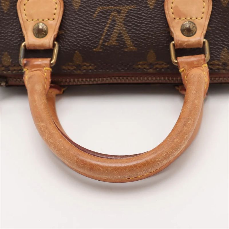 Louis Vuitton Monogram Mini Speedy M41534 Leather Handbag Genuine Leather