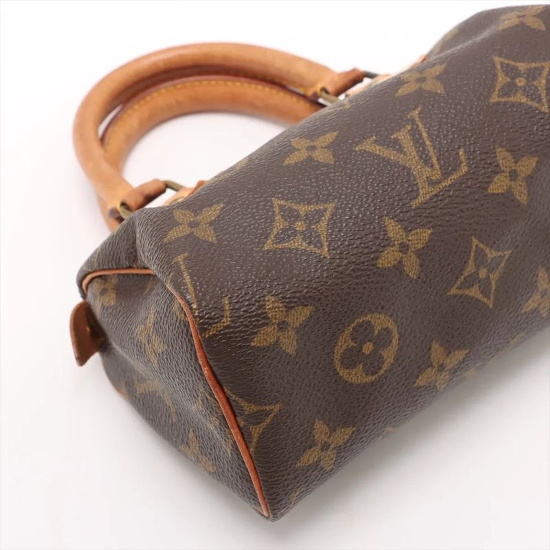 Louis Vuitton Monogram Mini Speedy M41534 Leather Handbag Genuine Leather