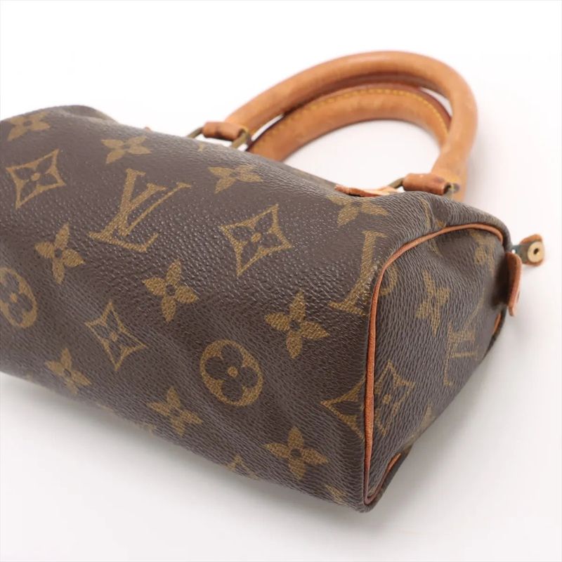 Louis Vuitton Monogram Mini Speedy M41534 Leather Handbag Genuine Leather