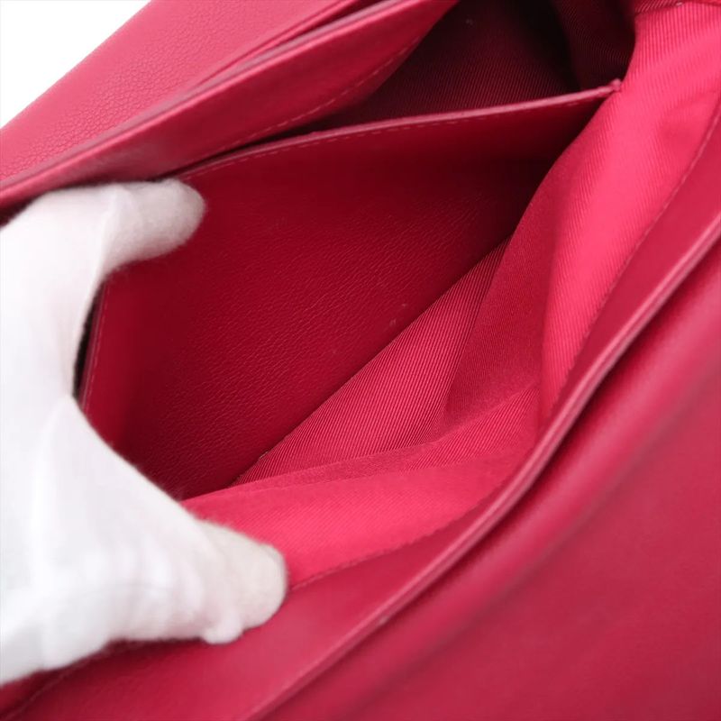 Louis Vuitton Lock Me PM Fuchsia M50360 Leather Handbag Tote Genuine Leather